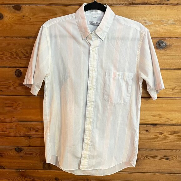Dior Other - Christian Dior Button Down Short Sleeve Mens Collard Top Medium